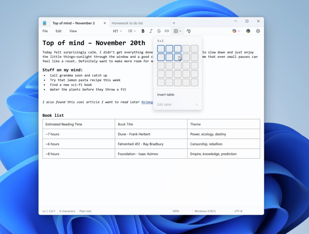 Microsoft Notepad Gets Major Upgrade: Tables And AI Streaming Transform ...